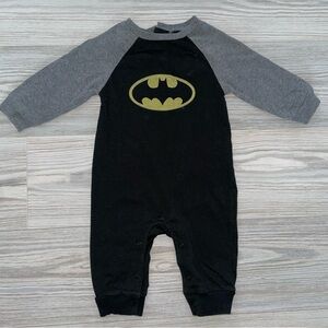 Batman Baby Boys Romper 3–6 Months Black Gray Logo One Piece